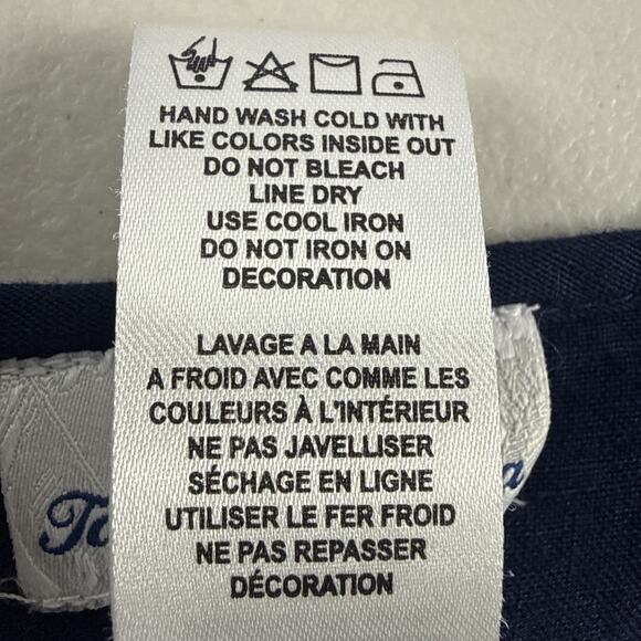 Tommy Bahama St. Lucia Linen-Blend Eyelet Lace Coverup Boho Dress Blue-Large - Picture 9 of 9